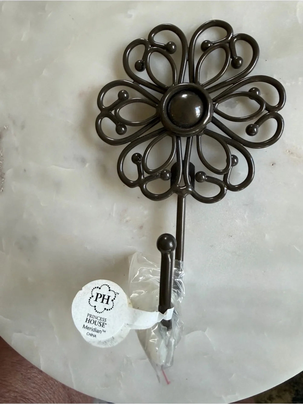 Princess House Floral Metal Wall Hook